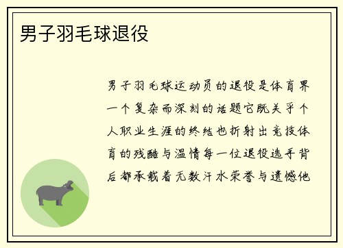 男子羽毛球退役
